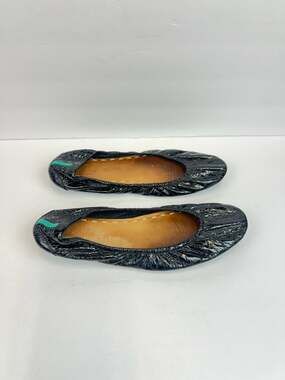 Tieks Black Patent Crinkle Leather Ballet Flats Size 11